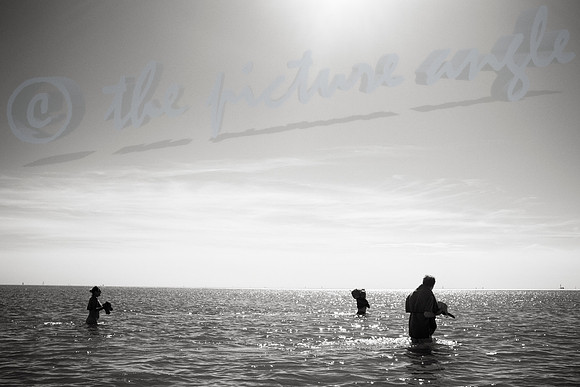 wading to the sandbar